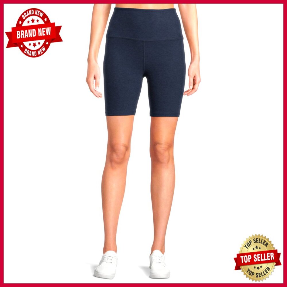 High-Rise Performance Biker Shorts, 7" Inseam, Moisture-Wicking Polyester Blend
